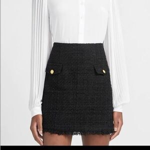 Express A-line Tweed Skirt In Black Size 0